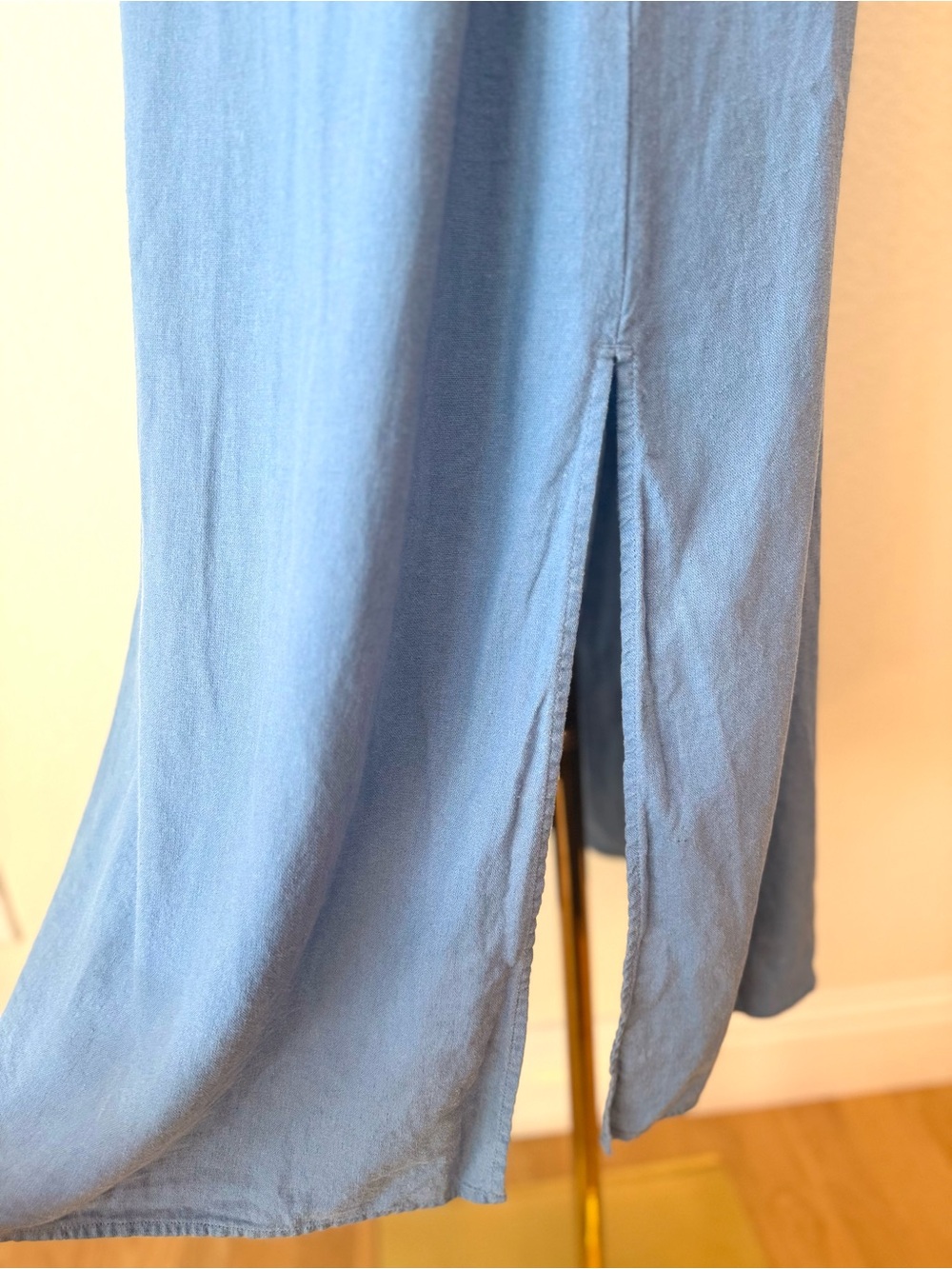 Calvin Klein Light Blue Maxi Shirt Dress with Tie Belt - Picture 6 of 9